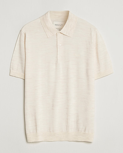 Gant Extrafine Merino Polo Seed Melange – Grå