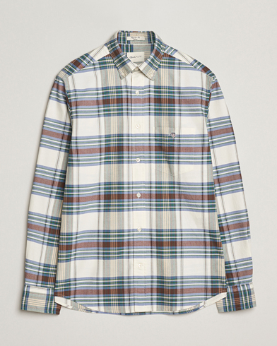 Gant Regular Fit Oxford Checked Shirt Woody Green – Grön