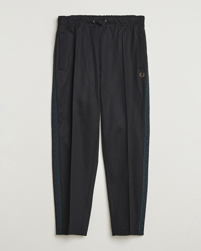 Fred Perry Blackwatch Tartan Taped Track Pants Black – Svart