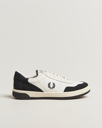 Fred Perry B11 Leather/Suede Sneaker Snow White/Navy – Vit