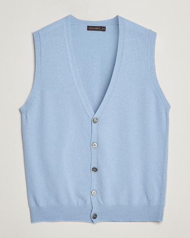Oscar Jacobson Guiseppe Buttoned Vest Light Blue – Blå