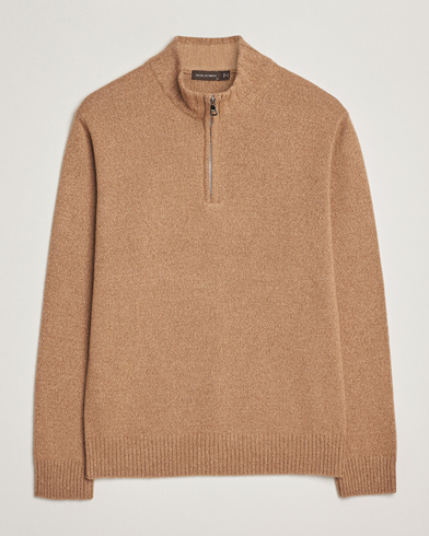 Oscar Jacobson Paul Wool/Cashmere Half-Zip Beige – Beige