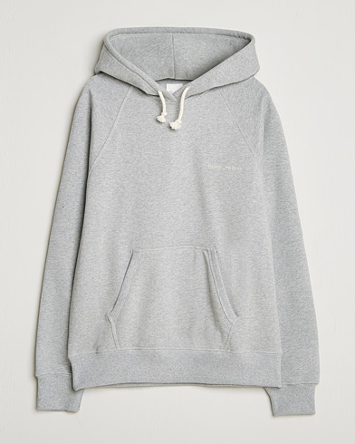 Nudie Jeans Gunde Logo Hoodie Grey Melange – Grå