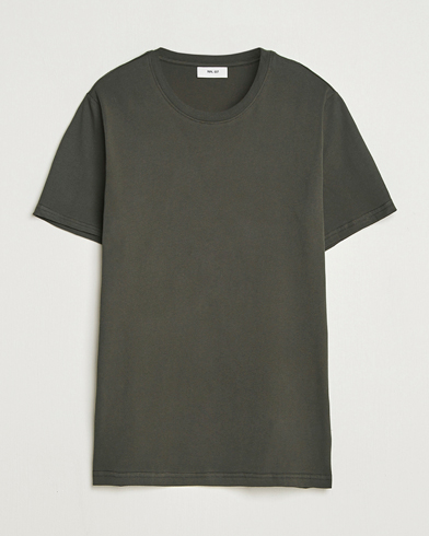 NN07 Percy Crew Neck T-Shirt Dark Army – Grön