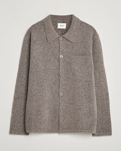 NN07 Jonas Wool Cardigan Mable Husk – Grå
