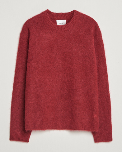 NN07 Russell Alpaca Knitted Crew Neck Cranberry – Röd