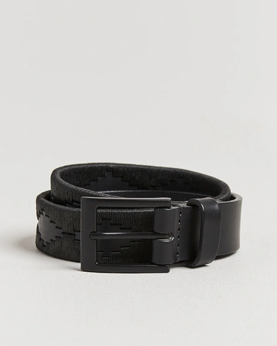 Herr | Pampeano | Pampeano Bordado Hand Stitched Classic Leather Belt 3,5cm Black