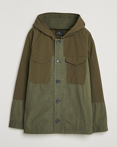 PS Paul Smith Cotton Ripstop Hooded Jacket Dark Green – Grön