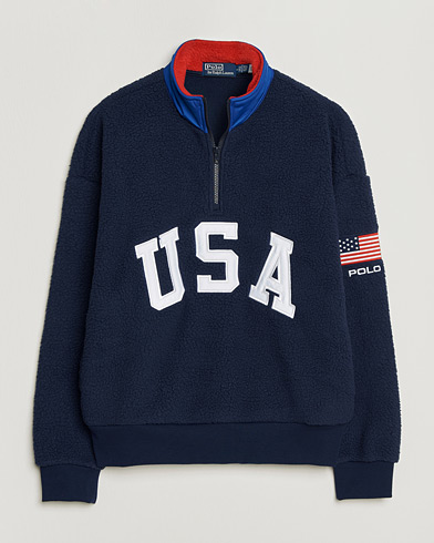 Polo Ralph Lauren Polar Half Zip USA Fleece Refined Navy – Blå
