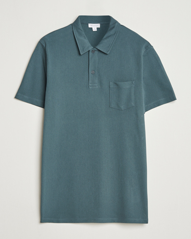 Sunspel Riviera Polo Shirt Dark Petrol – Grön