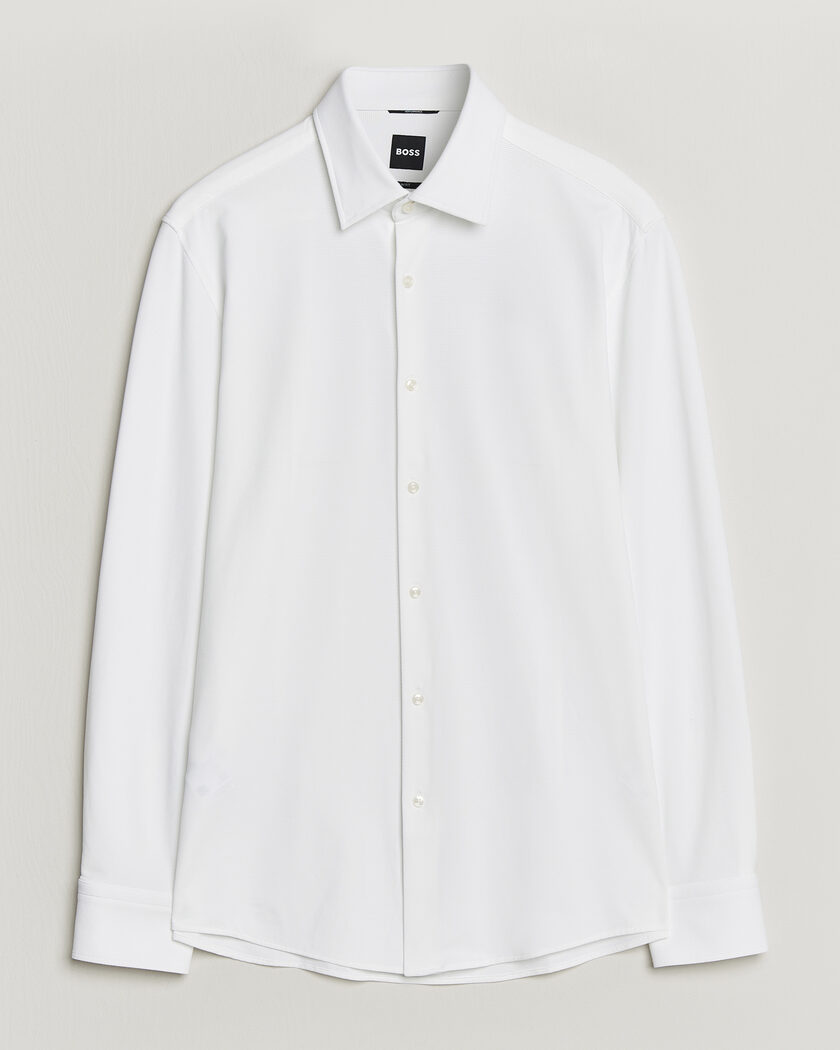 BOSS BLACK Hank Structured Jersey Shirt White – Vit