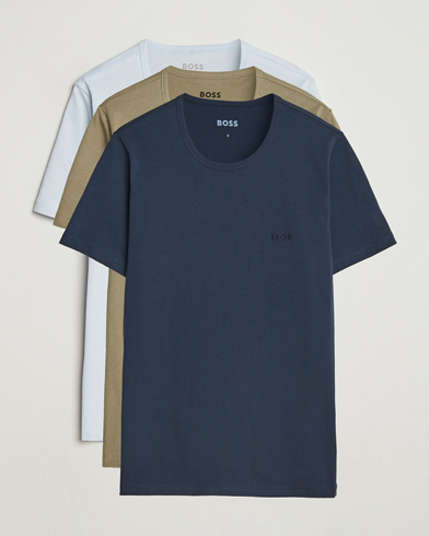 BOSS BLACK 3-Pack Crew Neck T-Shirt Green/Blue/Navy – Flerfärgad