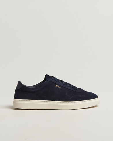 BOSS BLACK Kieran Suede Sneaker Dark Blue – Blå