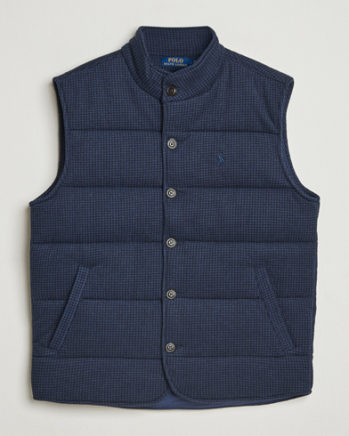 Polo Ralph Lauren Knitted Dogtooth Vest Winter Navy Heather – Blå