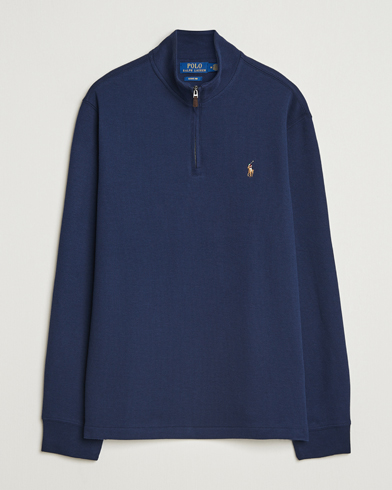 Polo Ralph Lauren Double Knitted Half Zip Cruise Navy – Blå
