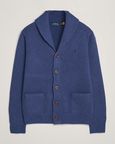 Polo Ralph Lauren Wool/Cashmere Shawl Collar Cardigan Navy Heather – Blå