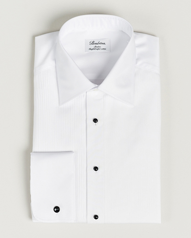 Stenströms Slimline Open Smoking Shirt White – Vit