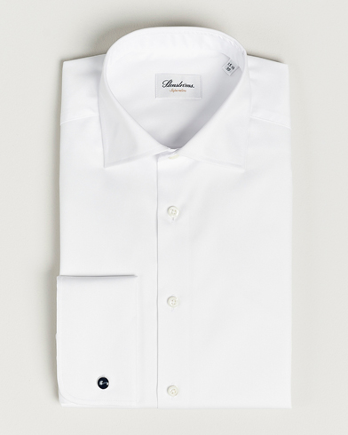 Stenströms Superslim Double Cuff Cotton Shirt White – Vit