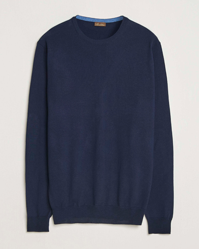Stenströms Merino Patch Crew Neck Navy/Blue – Blå