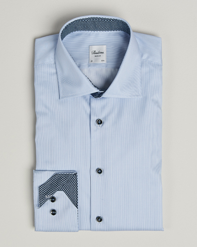 Stenströms Regular Fit Contrast Cotton Shirt White/Blue – Blå
