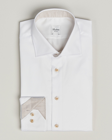 Stenströms Regular Fit Contrast Cotton Shirt White – Vit