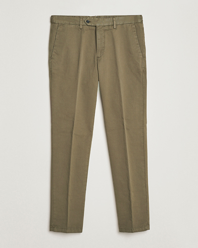 Oscar Jacobson Danwick Cotton Trousers Olive – Grön