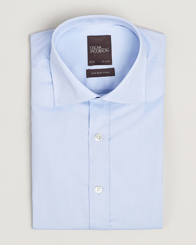 Oscar Jacobson Slim Fit Cut Away Non Iron Twill Light Blue – Blå