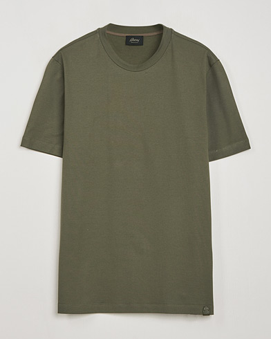 Brioni Short Sleeve Cotton T-Shirt Military – Grön