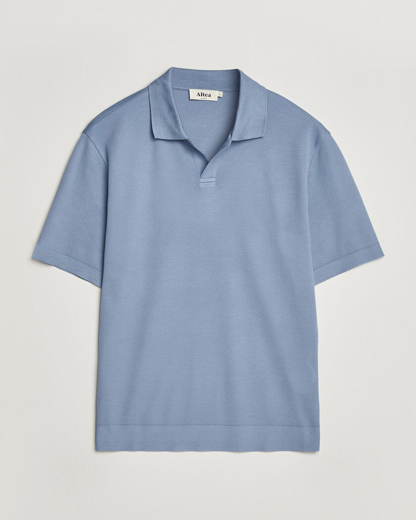 Altea Jersey Piquet Polo Light Blue – Blå