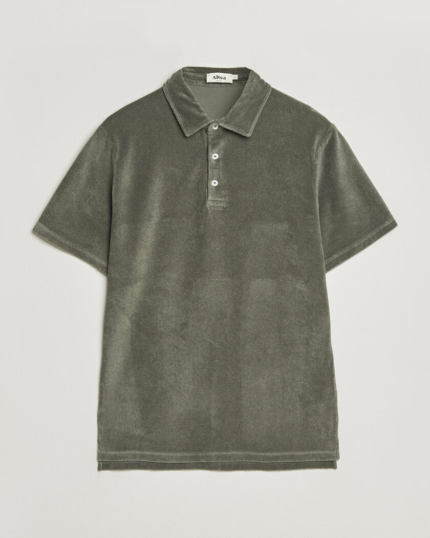 Altea Terry Cotton Polo Olive – Grön