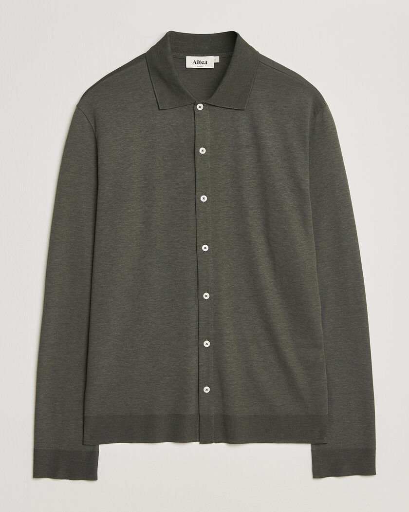 Altea Jersey Knit Shirt Olive – Grön