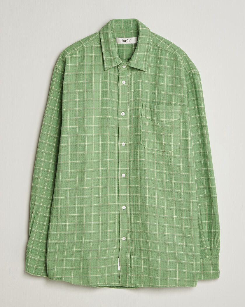 Forét Scout Relaxed Fit Loose Weave Shirt Vibrant Moss – Grön