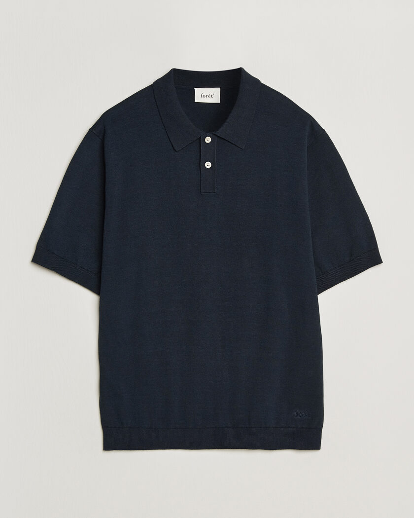 Forét Sea Cotton/Linen Polo Navy – Blå