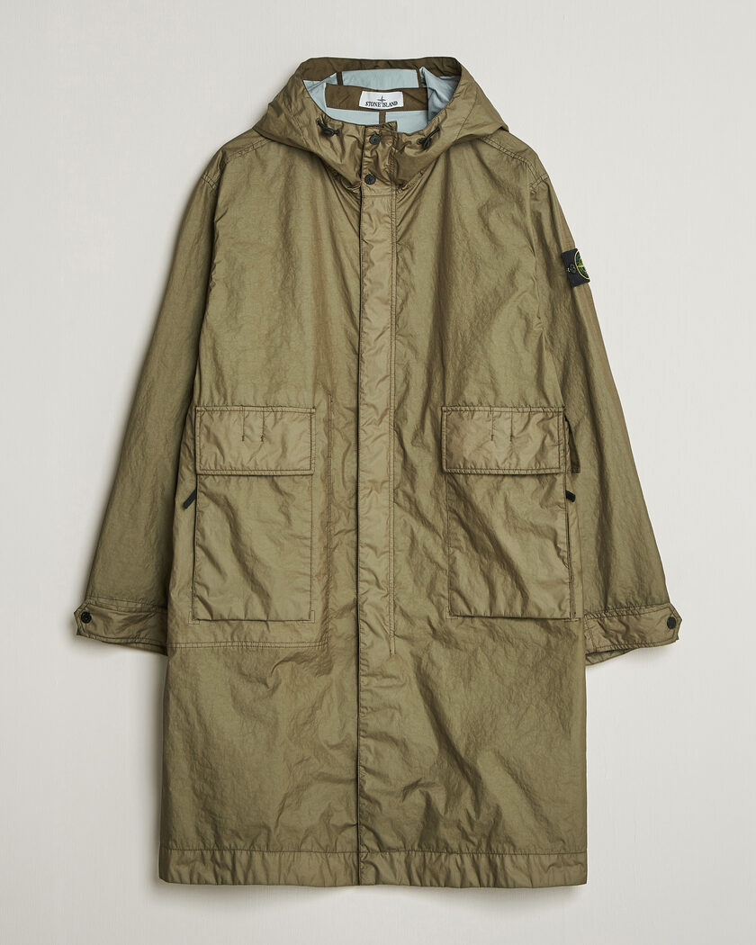 Stone Island Membrana 3L Hooded Parka Military Green – Grön