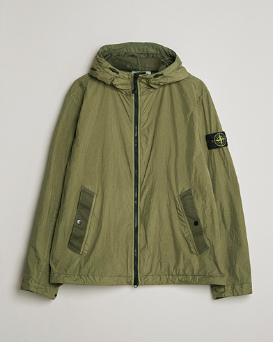 Stone Island Crinkle Reps Padded Hood Jacket Military Green – Grön