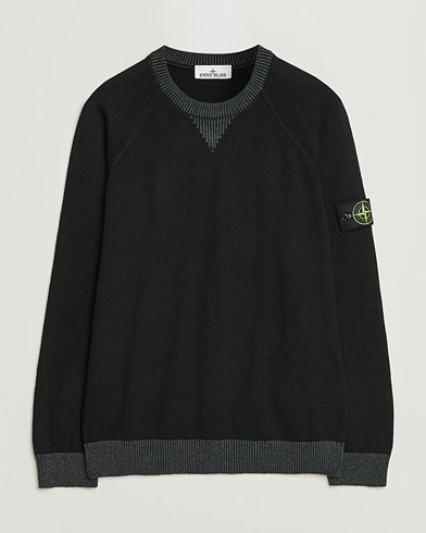 Stone Island Raw Hand Organic Cotton Raglan Crewneck Black – Svart