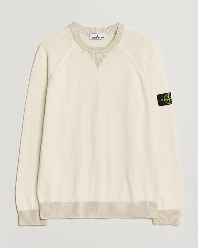 Stone Island Raw Hand Organic Cotton Raglan Crewneck Ivory – Vit