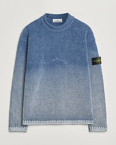 Stone Island Cotton Chenille Degrade Print Crewneck Dark Blue – Blå