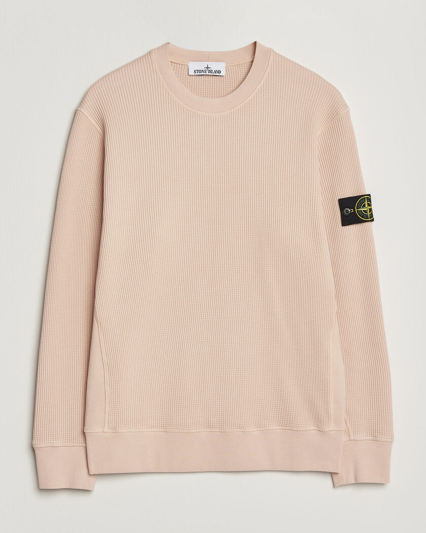 Stone Island Organic Cotton Waffle Fleece Sweatshirt Plaster Pink – Rosa