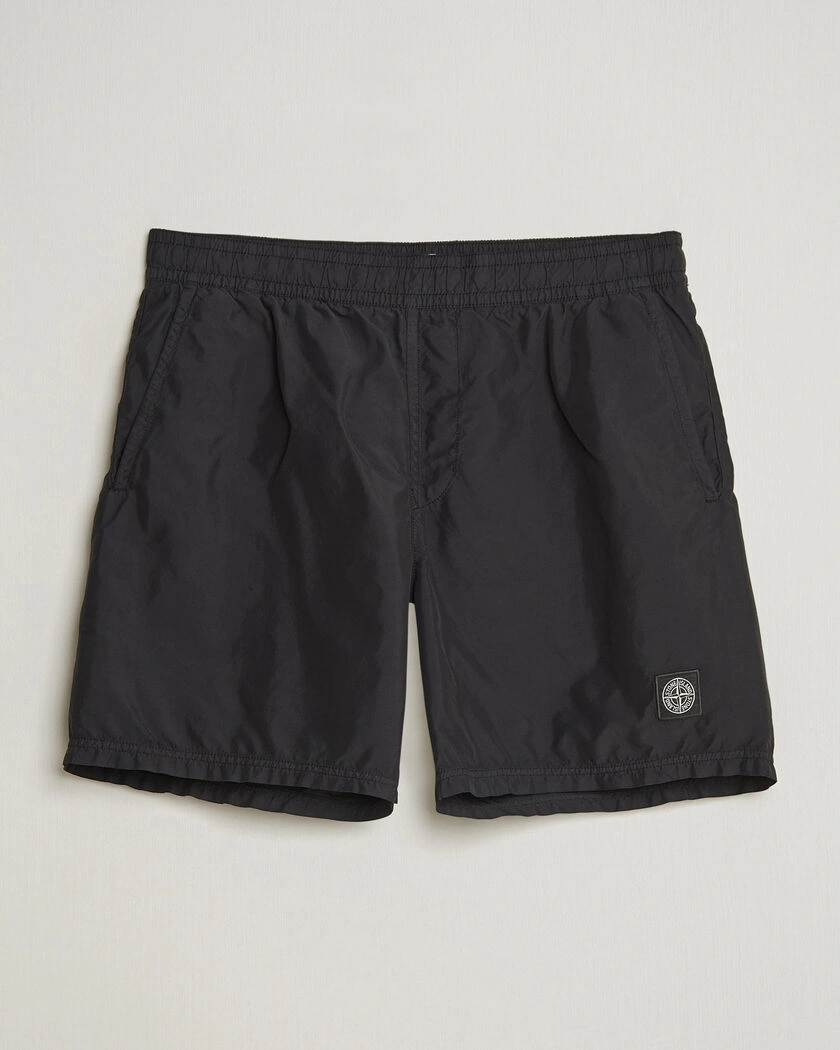 Stone Island Brushed Nylon Swimshorts Black – Svart