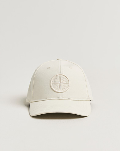 Stone Island Classic Cotton Logo Cap Ivory – Vit