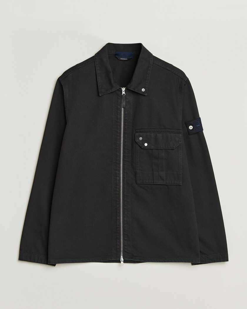 Stone Island Denim Zip Overshirt Black – Svart