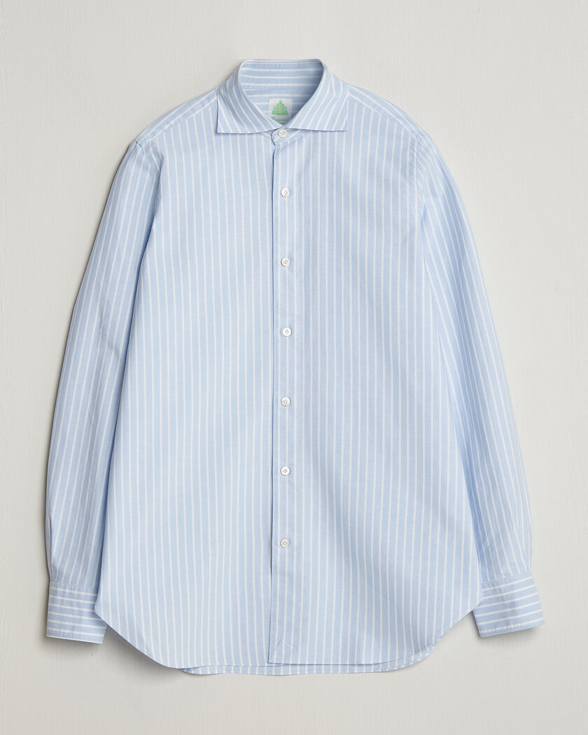 Finamore Napoli Gaeta Pinpoint Oxford Shirt Light Blue Stripe – Blå