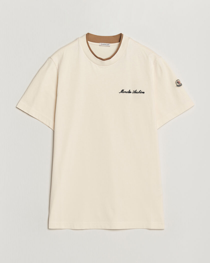 Moncler Signature Logo T-Shirt Off White – Vit