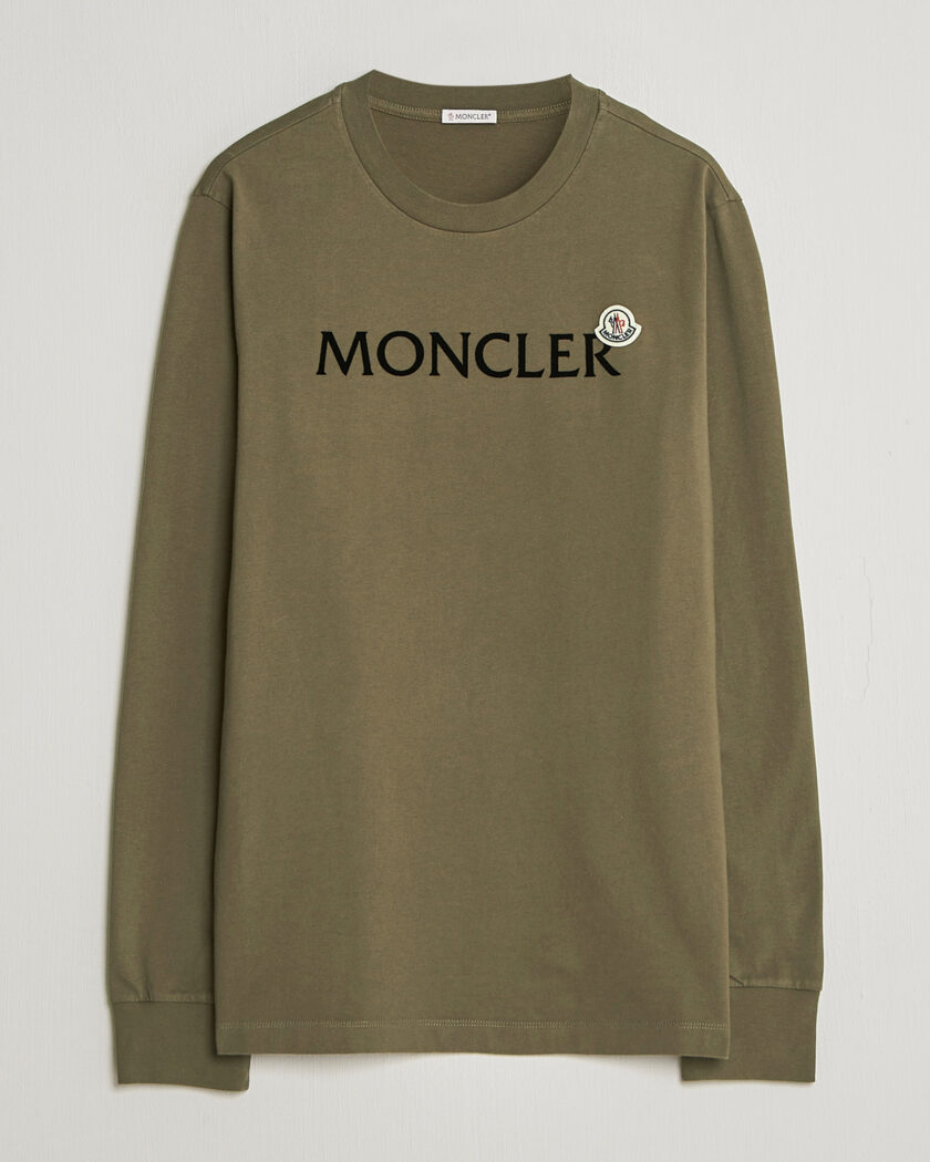 Moncler Lettering Logo Long Sleeve T-Shirt Desert – Beige