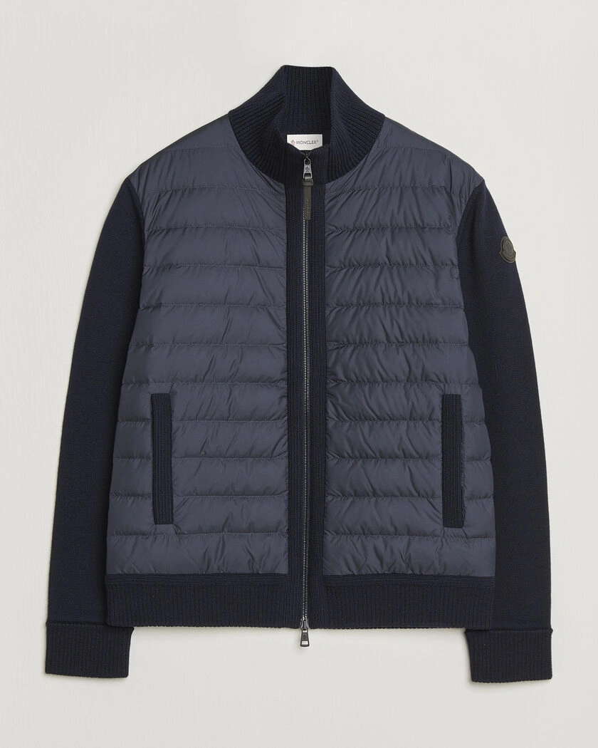 Moncler Luxury Hybrid Zip Cardigan Navy – Blå