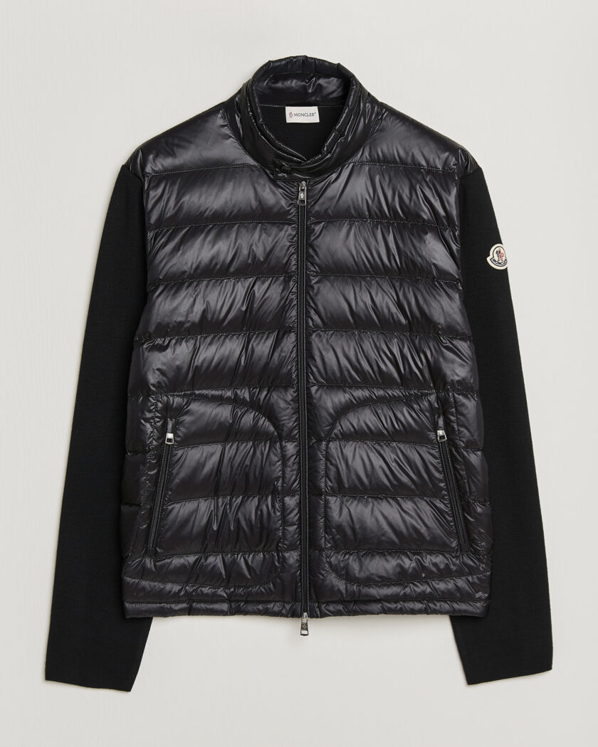 Moncler Hybrid Laque Zip Cardigan Black – Svart