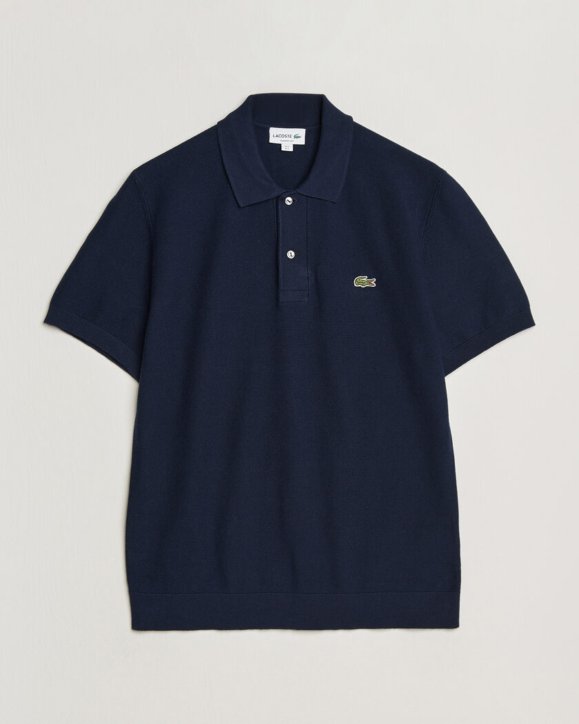 Lacoste Cotton Knitted Polo Navy Blue – Blå