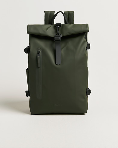 RAINS Rolltop Large Rucksack Green – Grön