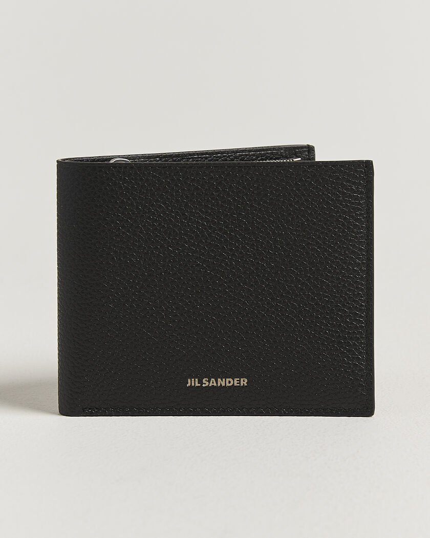 Jil Sander Grain Leather Zip Wallet Black – Svart